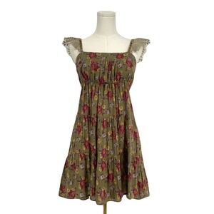 Ya Los Angeles Fairy Mini Sundress S Olive Green Babydoll Lace Strap Cottagecore